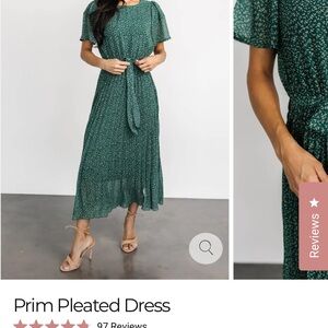 Green Pleated Dress